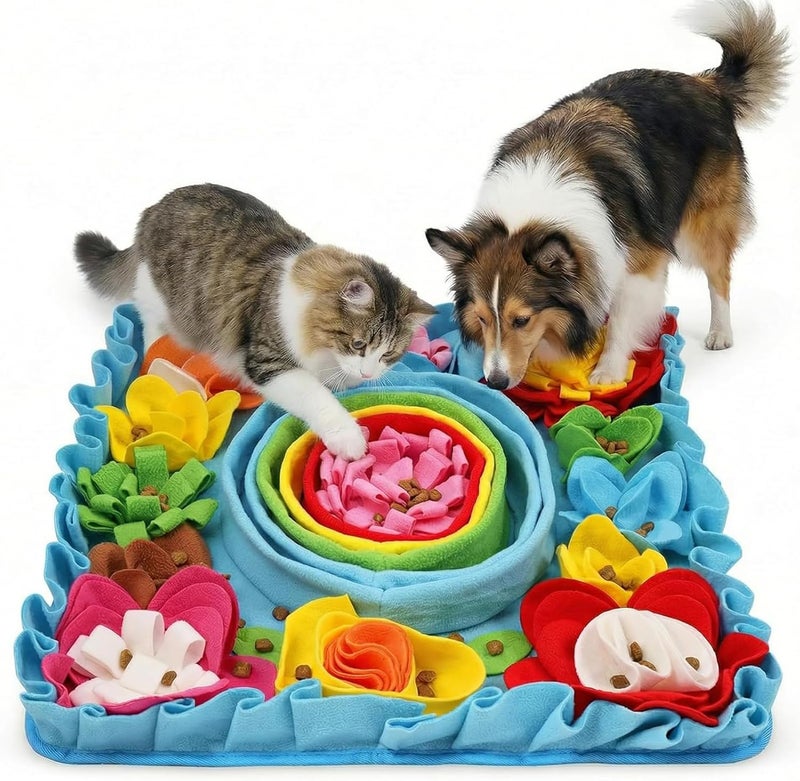Ankilo Upgraded Snuffle Mat for Dogs, 19.7''x19.7'' Interactive Feed Game for Boredom, Felt Wool Dog Feeding Mats for Small/Medium/Large Dogs, Encourages Natural Foraging Skills and Stress Relief - Image 1